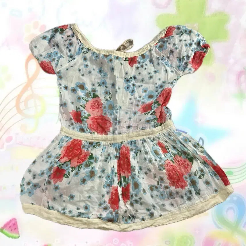 [BUNJANG] Hagumi Mori Girl Flower Off-Shoulder Blouse / 하구미 모리걸 플라워 오프숄더 블라우스