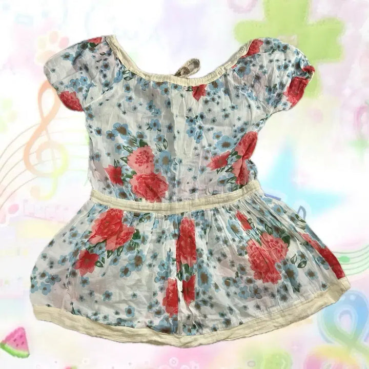 [BUNJANG] Hagumi Mori Girl Flower Off-Shoulder Blouse / 하구미 모리걸 플라워 오프숄더 블라우스