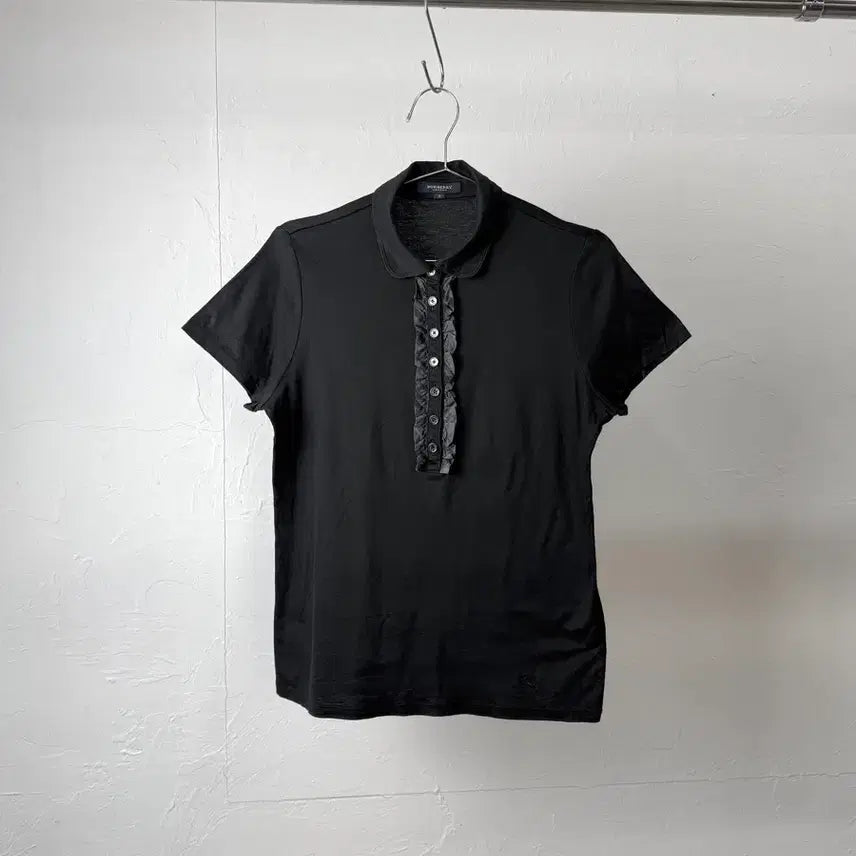 [BUNJANG] Burberry London Frill Collar T-Shirt / 버버리 런던 프릴 카라 티셔츠