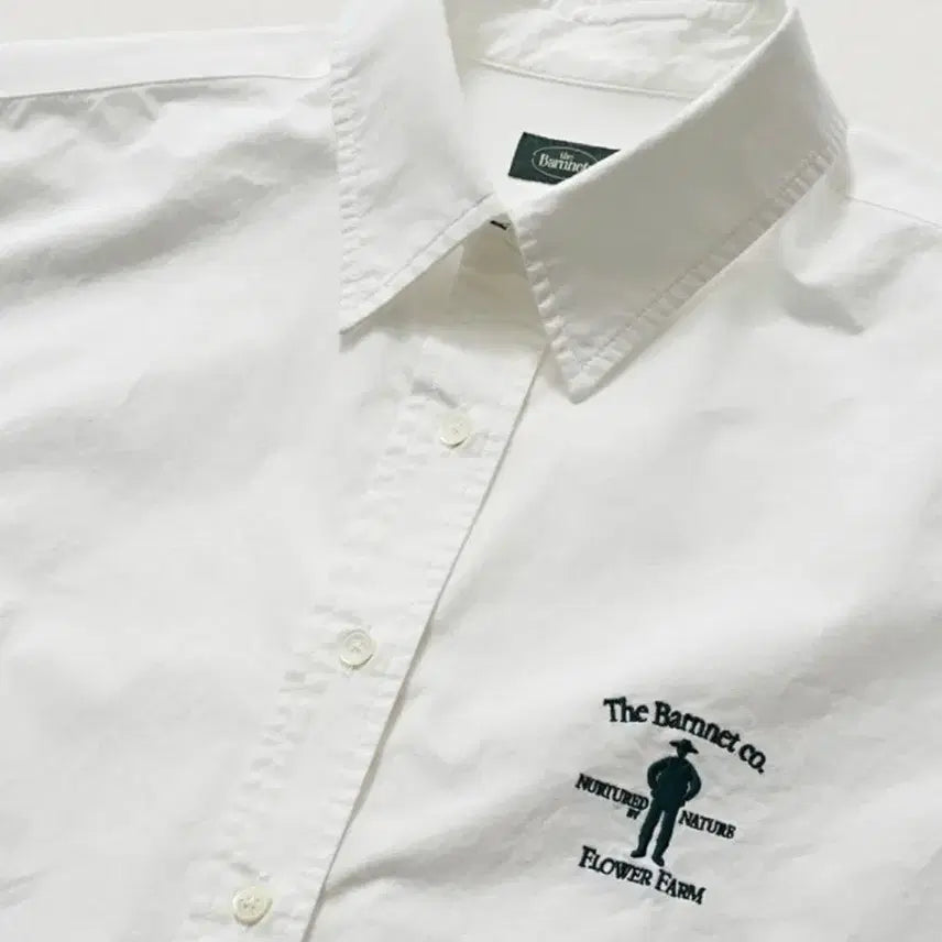 [BUNJANG] The Barnet White Flower Farm Uniform Shirt / 더바넷 white flower farm uniform shirts