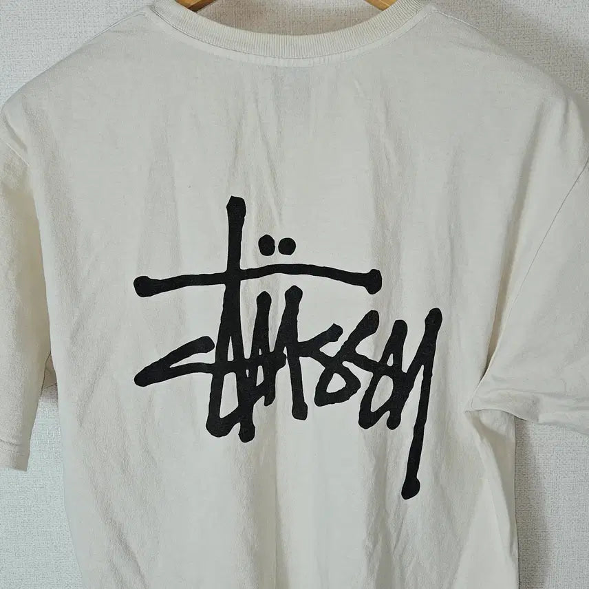 [BUNJANG] Stussy Basic Pigment Short Sleeve T-Shirt White M / 스투시 베이직 피그먼트 반팔티셔츠 화이트 정품 M