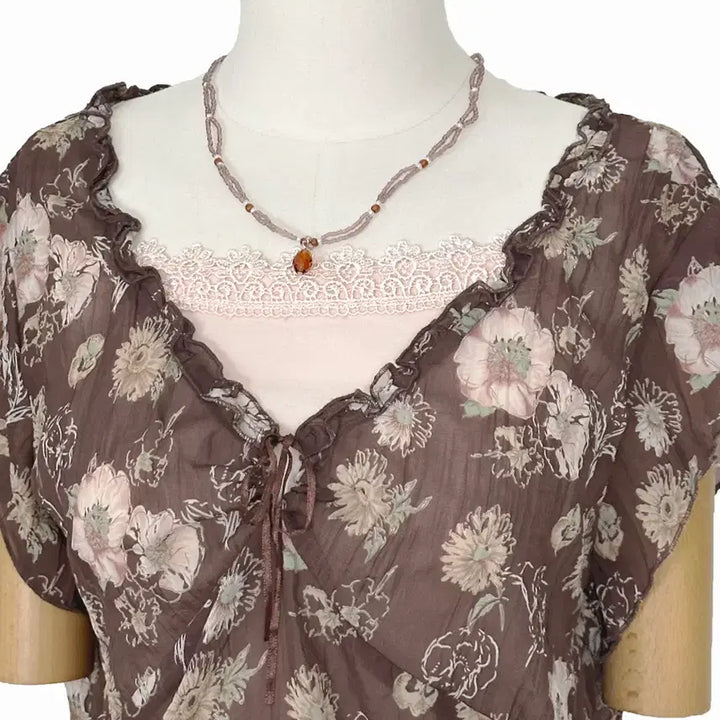 [BUNJANG] Vintage Japanese Lace Camisole Slip Top - Pink / 일본빈티지 사각레이스 이너나시끈나시슬립티 핑크 모리걸하구미룩갸루y2k히피