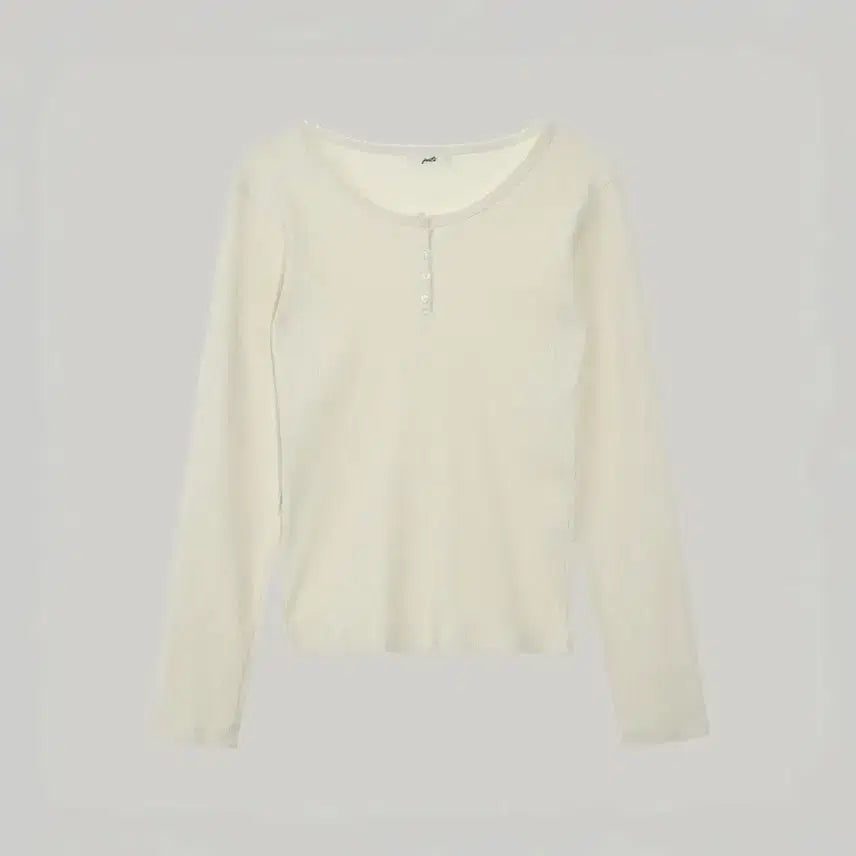 [BUNJANG] Poet Seoul Lace Long-Sleeved Button T-Shirt (Cream) / [포에트 서울] 레이스 롱슬리브드 버튼 티셔츠 (cream)