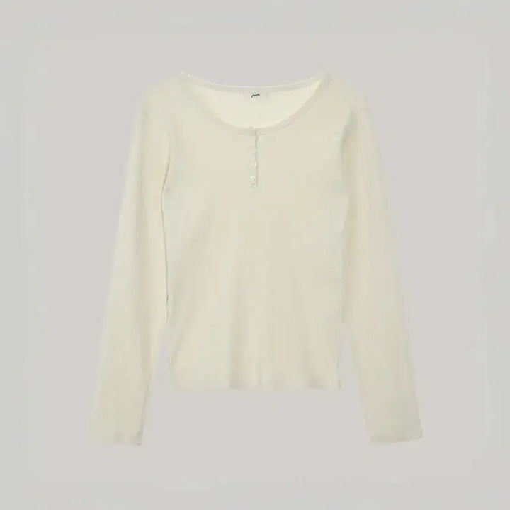 [BUNJANG] Poet Seoul Lace Long-Sleeved Button T-Shirt (Cream) / [포에트 서울] 레이스 롱슬리브드 버튼 티셔츠 (cream)