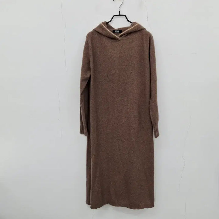 [BUNJANG] GOBI Cashmere 100% Hooded Long Dress Brown / GOBI 고비 캐시미어 100 후드 롱 원피스 브라운
