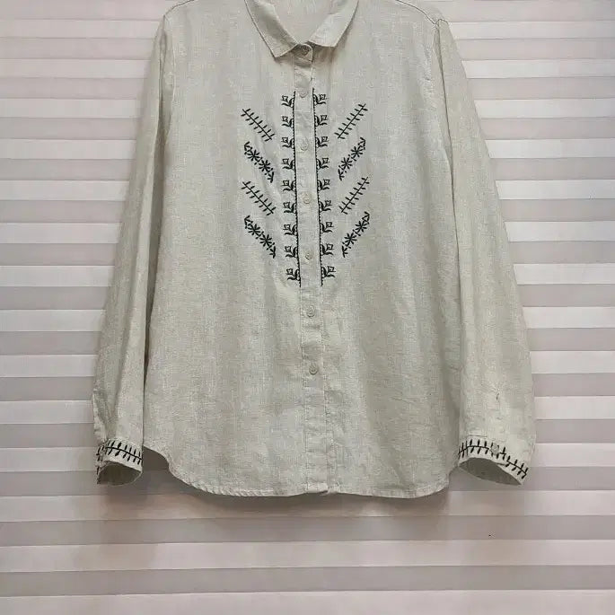 [BUNJANG] High-Quality Embroidered Linen Shirt / 고급 자수 린넨 셔츠