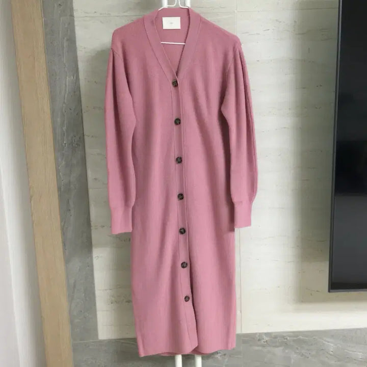 [BUNJANG] ORR Merino Wool Long Cardigan Pink Size S / ORR 오르 메리노울 롱 가디건 S