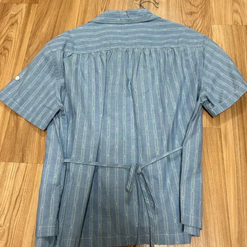 [BUNJANG] Heritagefloss Blue Stripe Cotton Dobby Shirt - Size S / 헤리티지플로스 블루 스트라이프 셔츠 S