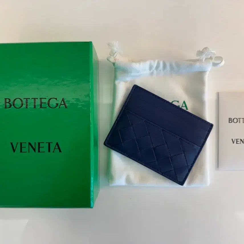 [BUNJANG] Bottega Veneta Intrecciato Card Holder Navy (Unused) / 보테가베네타 인트레치아토 카드지갑 네이비(미사용)