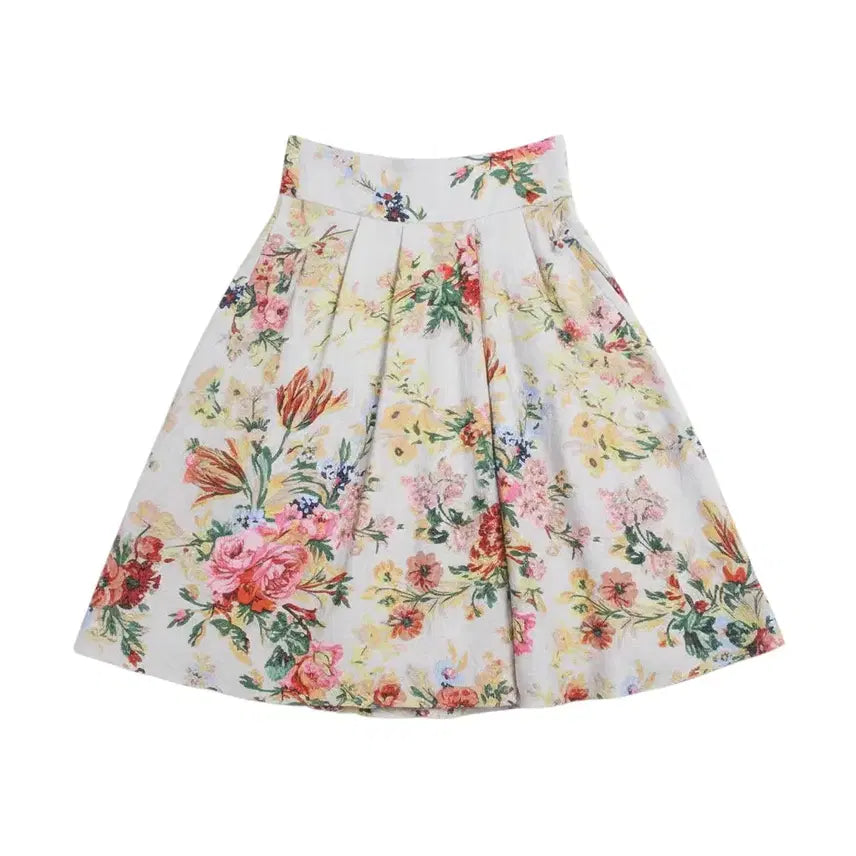 [BUNJANG] Collet Floral Linen Long Skirt (Women&
