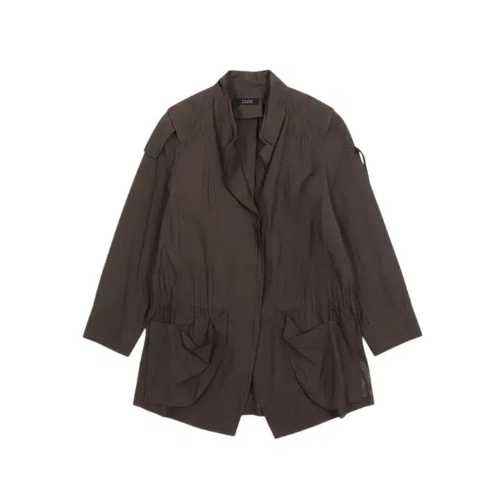 [BUNJANG] TIME Brown Poly Zip-Up Jacket / 여성44/ 타임 브라운 폴리 집업자켓