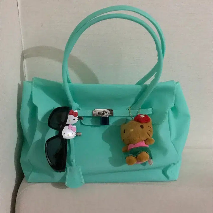 [BUNJANG] Kiki Jelly Birkin Bag Mint (Decoration Not Included) / (당일)키키 젤리버킨 젤리버킨백 민트(장식 미포함)