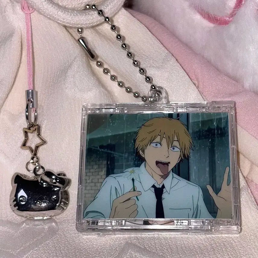 [BUNJANG] Chainsaw Man NFC Reze Arc Dengei Double-Sided Acrylic Keychain / [체인소 맨] NFC 레제편 덴지 양면 아크릴 CD 키링