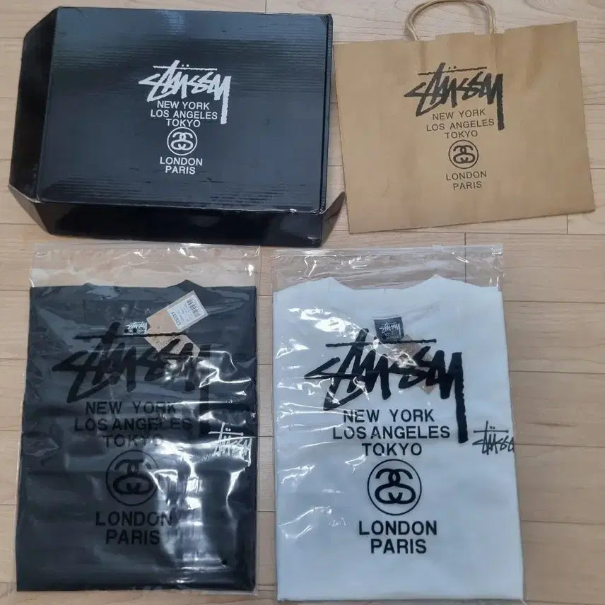 [BUNJANG] Stussy Short Sleeve T-Shirt Black/White L / 스투시 Stussy 반팔 티셔츠 블랙/화이트 L