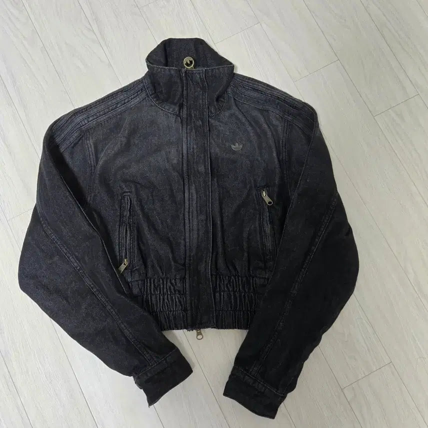 [BUNJANG] Adidas Denim Track Top Cropped Jacket / 아디다스 데님 트랙 탑 크롭 자켓