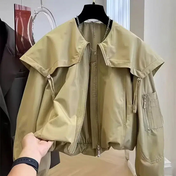 [BUNJANG] Collared Short Bomber Jacket / 카라 숏 봄버 자켓