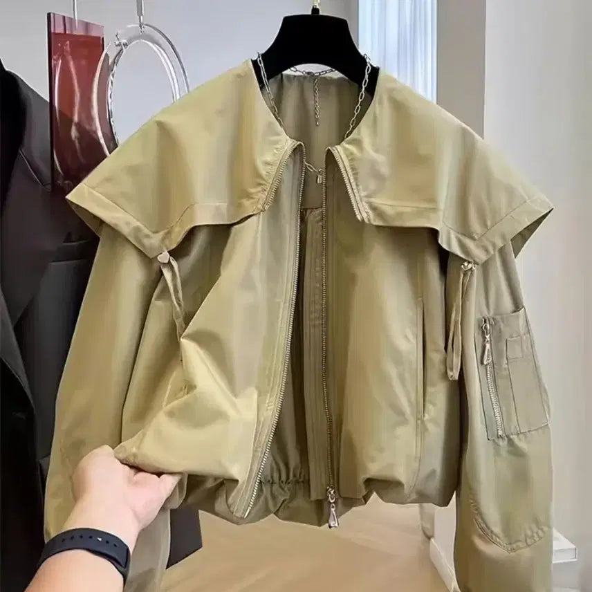 [BUNJANG] Collared Short Bomber Jacket / 카라 숏 봄버 자켓