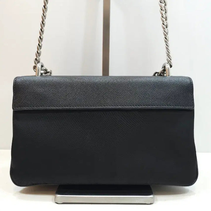 [BUNJANG] Prada Saffiano Chain Shoulder Bag Black 1BD009 / [정품] 프라다 사피아노 체인 숄더백 1BD009