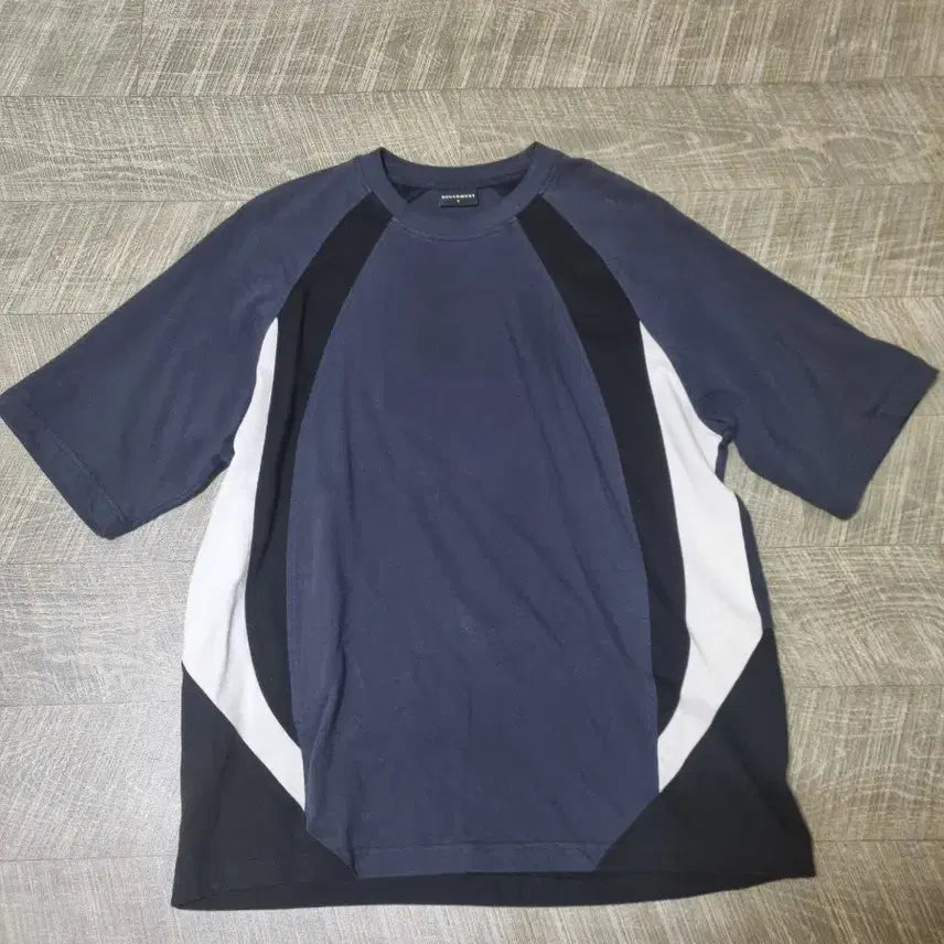 [BUNJANG] Soverment Pigment Blockcore Short Sleeve T-Shirt Navy / 소버먼트 피그먼트 블록코어 반팔 네이비S
