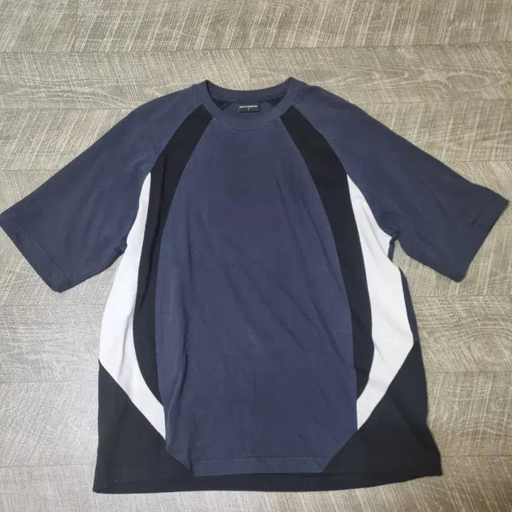 [BUNJANG] Soverment Pigment Blockcore Short Sleeve T-Shirt Navy / 소버먼트 피그먼트 블록코어 반팔 네이비S