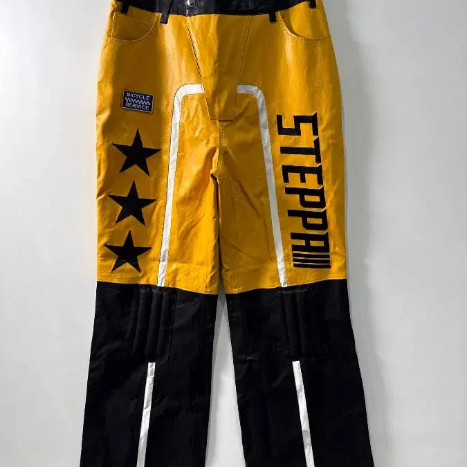 [BUNJANG] STEPPA Yellow Racing Embossing Long Pants / [Free] STEPPA 옐로우 레이싱 엠보싱 롱 팬츠