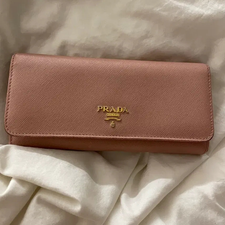[BUNJANG] Prada Saffiano Long Wallet - Dusty Rose / 정품 프라다 사피아노 장지갑 인디핑크