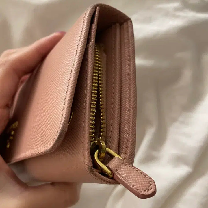 [BUNJANG] Prada Saffiano Long Wallet - Dusty Rose / 정품 프라다 사피아노 장지갑 인디핑크