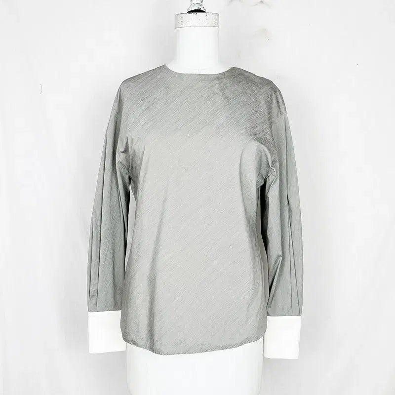 [BUNJANG] LANVIN/Hasun Creased Span Blouse Shirt 55 S / 랑방/바스락 스판 한섬 블라우스 셔츠 55 S 85/라덴
