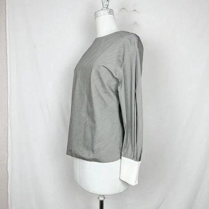 [BUNJANG] LANVIN/Hasun Creased Span Blouse Shirt 55 S / 랑방/바스락 스판 한섬 블라우스 셔츠 55 S 85/라덴