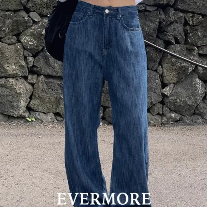 [BUNJANG] Feelings Neck Summer Denim Jeans - Dark Blue Long S (New) / 필링스 네크 썸머 데님 - 진청 롱 S (새상품)