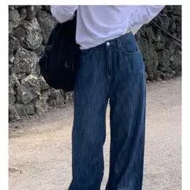 [BUNJANG] Feelings Neck Summer Denim Jeans - Dark Blue Long S (New) / 필링스 네크 썸머 데님 - 진청 롱 S (새상품)