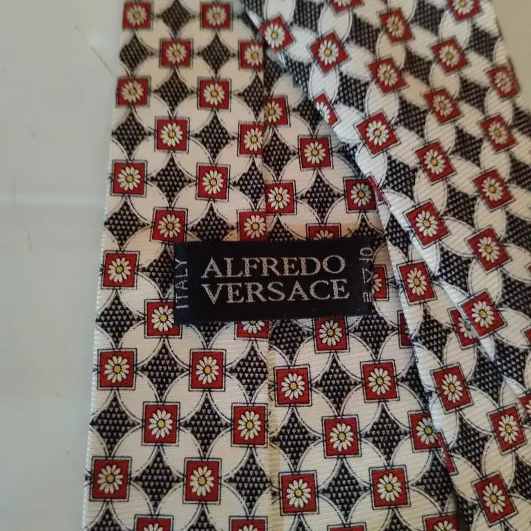 [BUNJANG] Alfredo Versace Flower Pattern Necktie / 알프레도 베르사체 넥타이 플라워패턴