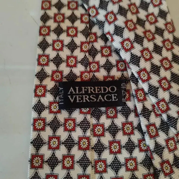 [BUNJANG] Alfredo Versace Flower Pattern Necktie / 알프레도 베르사체 넥타이 플라워패턴