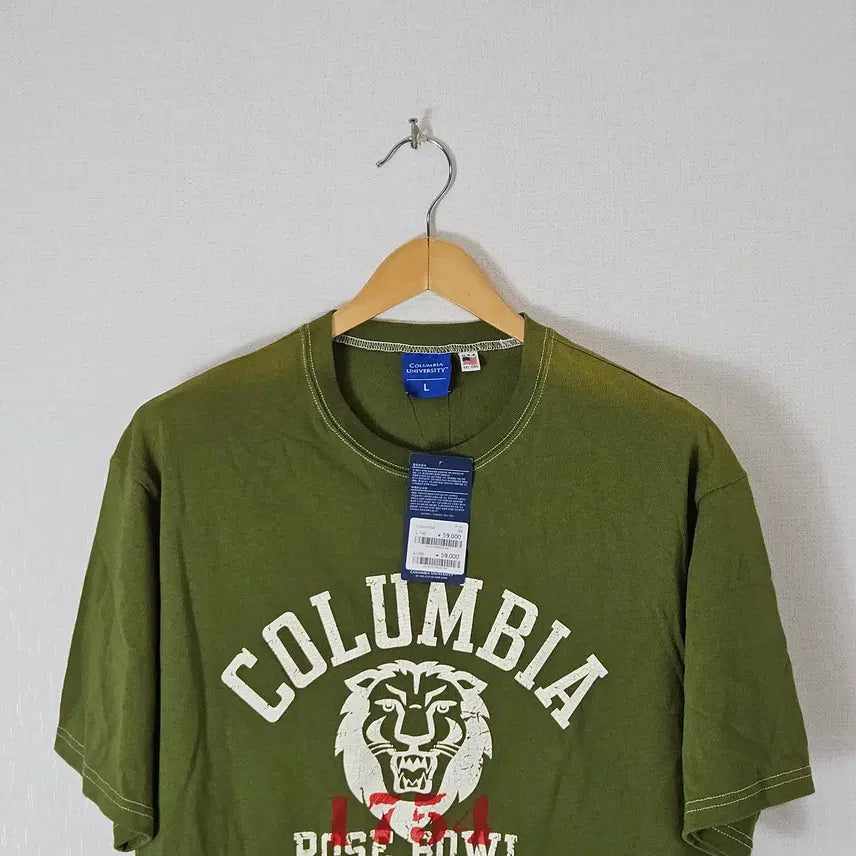[BUNJANG] Columbia University Short-Sleeve T-Shirt Olive L / 콜롬비아 컬럼비아 유니버시티 반팔티셔츠 올리브 L (새상품)