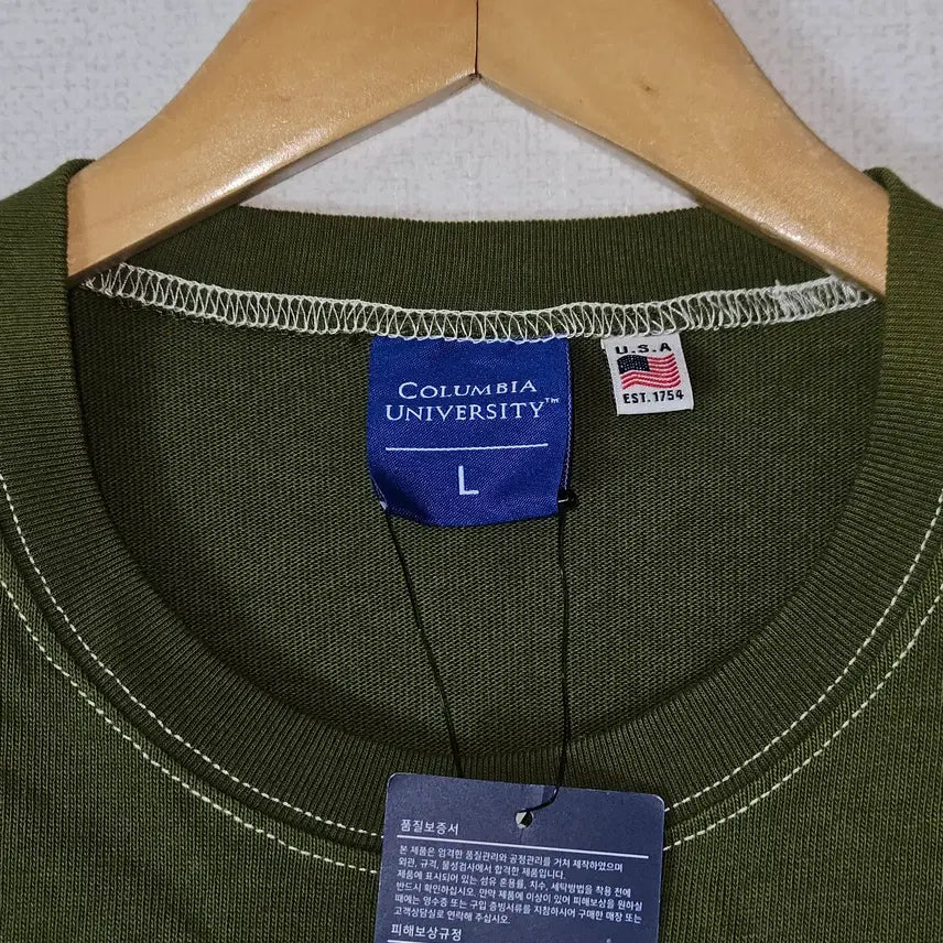 [BUNJANG] Columbia University Short-Sleeve T-Shirt Olive L / 콜롬비아 컬럼비아 유니버시티 반팔티셔츠 올리브 L (새상품)