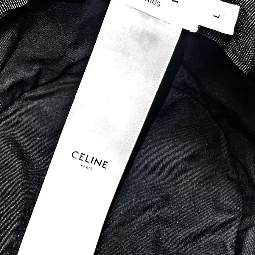 [BUNJANG] Celine Cotton Gabardine Embroidered Bucket Hat - Ultra Black (L) / [ L ] 셀린느 코튼 개버딘 자수 버킷햇 울트라 블랙