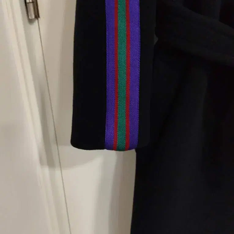 [BUNJANG] Sandro Black Stripe Wool Belted Long Coat / 36 산드로 블랙 스트라이프 울 벨티드 롱코트