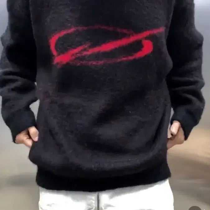 [BUNJANG] 51percent Mohair Logo Knit Black L / 51percent 모헤어 로고 니트 블랙 L