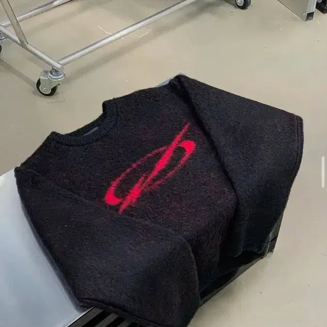 [BUNJANG] 51percent Mohair Logo Knit Black L / 51percent 모헤어 로고 니트 블랙 L