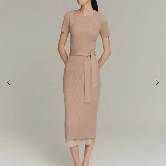 [BUNJANG] Sie Apron Short Sleeve Knit Dress Pale Pink / [새상품/무배] 시에 sie 에이프런 반팔 니트 원피스 페일 핑크