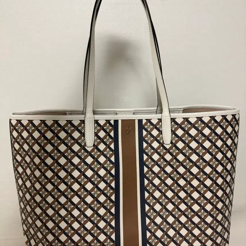 [BUNJANG] Tory Burch Large Geo Logo Canvas Tote Bag / 토리버치 대형 캔버스 토트백 (1회착용)