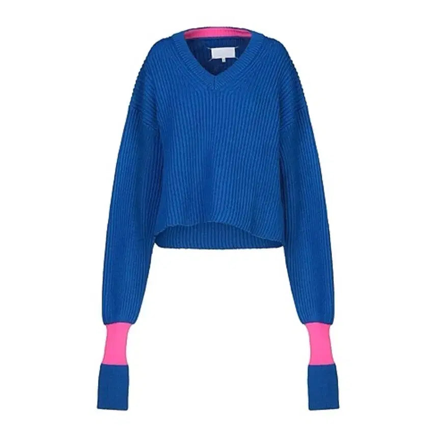 [BUNJANG] Maison Margiela Cropped Rib V-Neck Knit / [여M-L,매장판] 메종 마르지엘라 크롭 립 V넥 니트