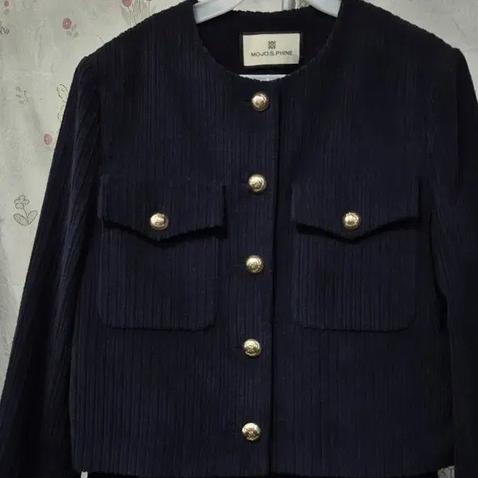 [BUNJANG] Mojo.S.F. 2023 Navy Suit Set (Cropped Jacket + Wide Pants) / 모조에스핀   2023년   정장셋업  (숏자켓+와이드 바지)