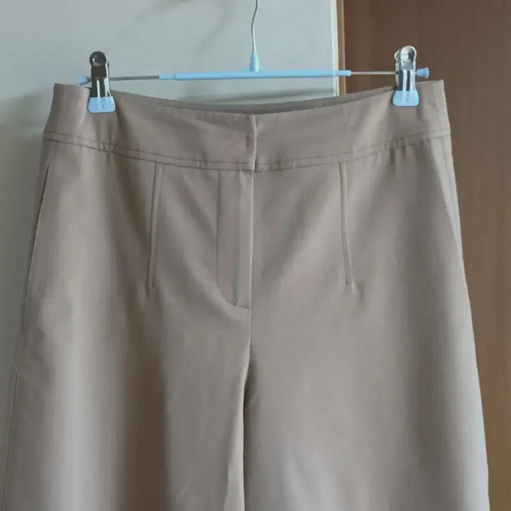 [BUNJANG] On&amp;On Beige Rayon Blend Wide Leg 8-Part Pants / 온앤온 와이드 8부 팬츠