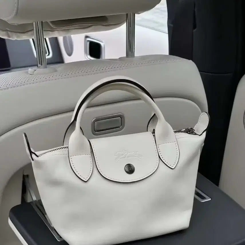 [BUNJANG] Longchamp Le Pliage Leather XS Tote Bag / 롱샴 르 플리아쥬 레더 XS 화이트 토트백