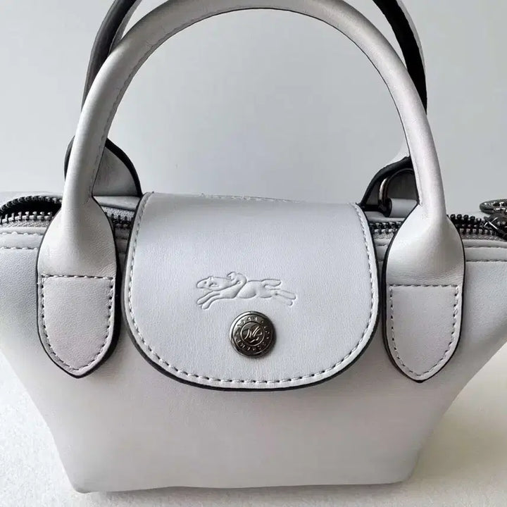 [BUNJANG] Longchamp Le Pliage Leather XS Tote Bag / 롱샴 르 플리아쥬 레더 XS 화이트 토트백
