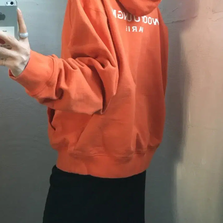 [BUNJANG] Wooyoungmi Orange Back Logo Hoodie / Wooyoungmi 우영미 오렌지 컬러 백 로고 후드티