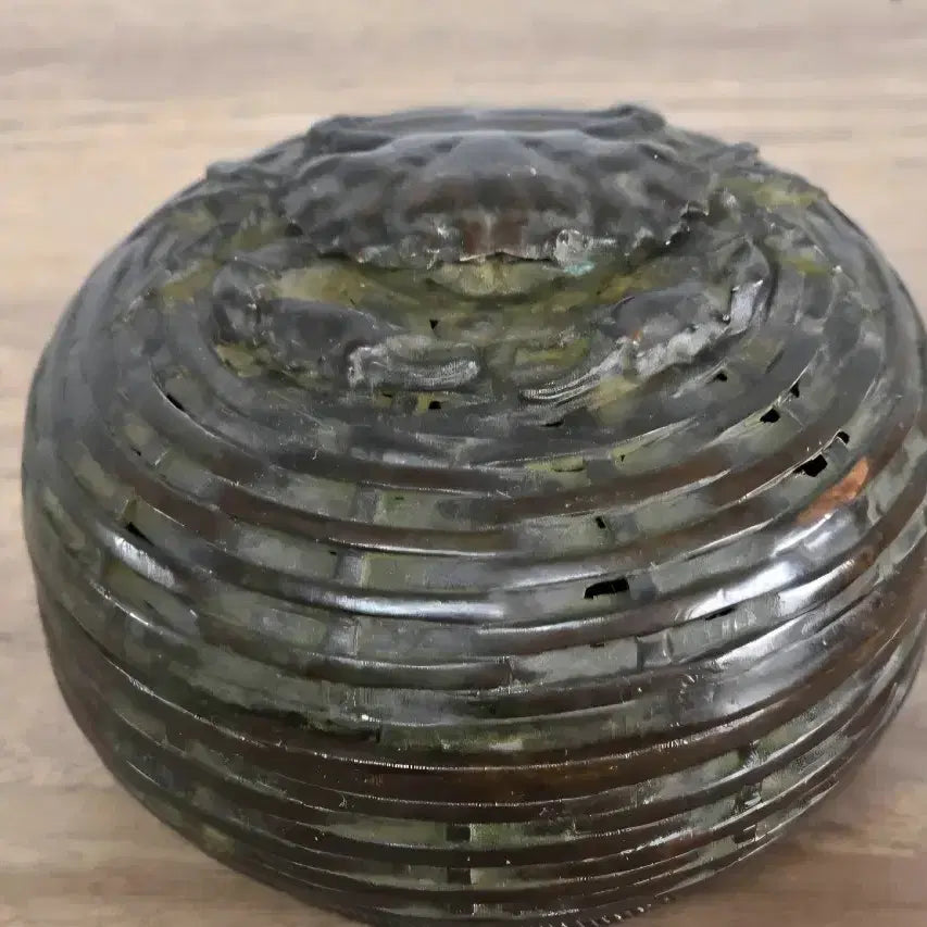 [BUNJANG] Antique Brass Box with Crab Motif / 꽃게 문양 동합