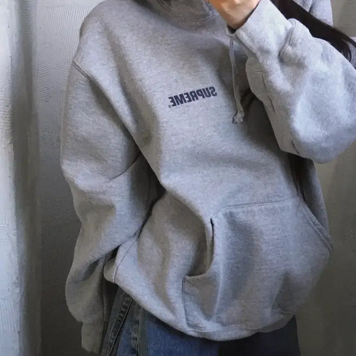 [BUNJANG] Supreme Gray Crown Logo Hoodie / Supreme 슈프림 그레이 컬러 크라운 로고 후드티