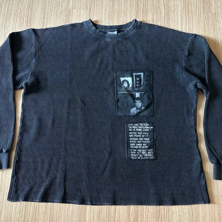 [BUNJANG] Waffle Black T-Shirt / [2] 뤡코즈 와플 블랙